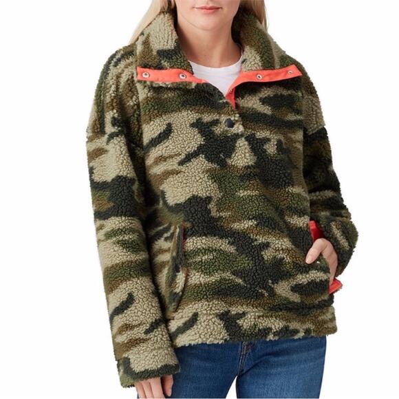 J. Crew Camo Printed Sherpa jacket green - XS - Picture 1 of 11